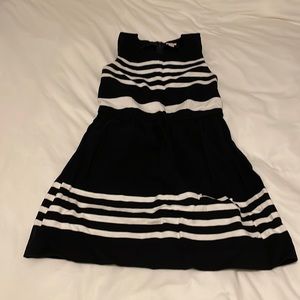 J Crew Black & White Striped Dress